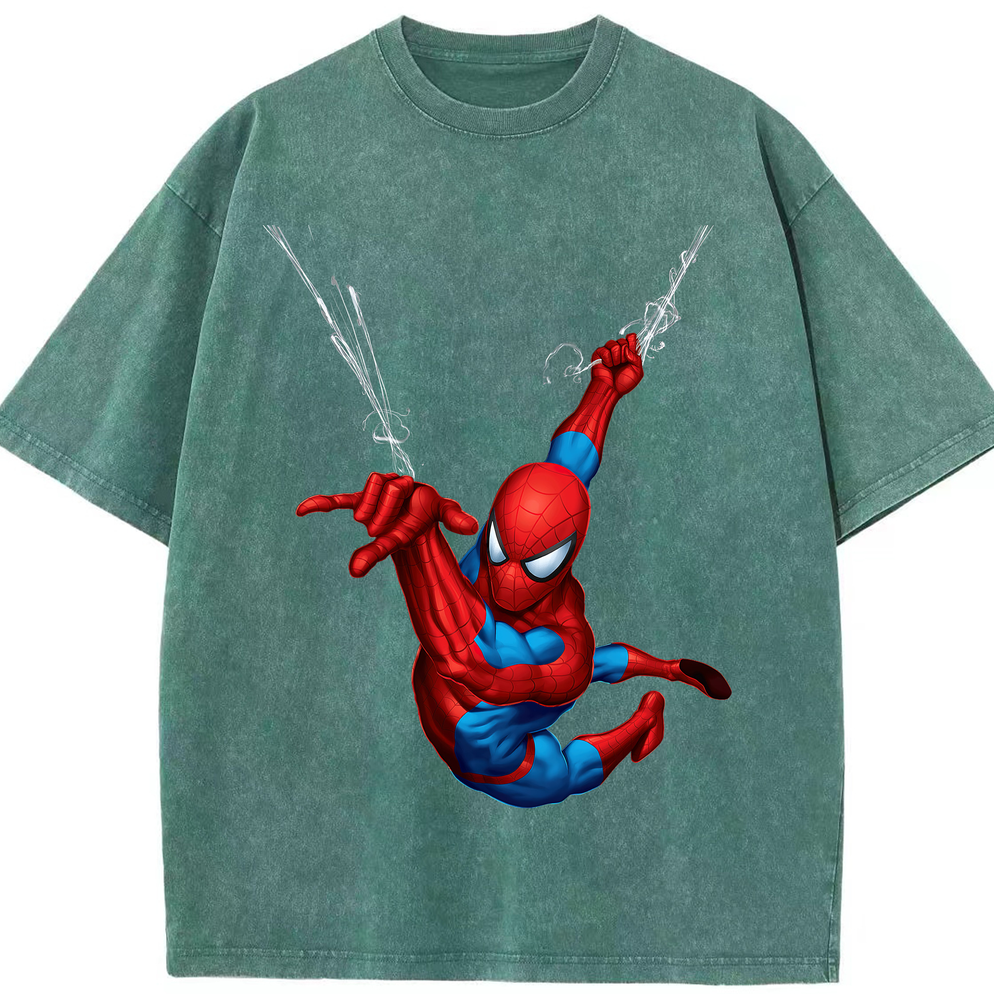 （画像用） Spider Man スパイダーマン 綿100% ヴィンテージ風 半袖Tシャツ（フロントプリント）